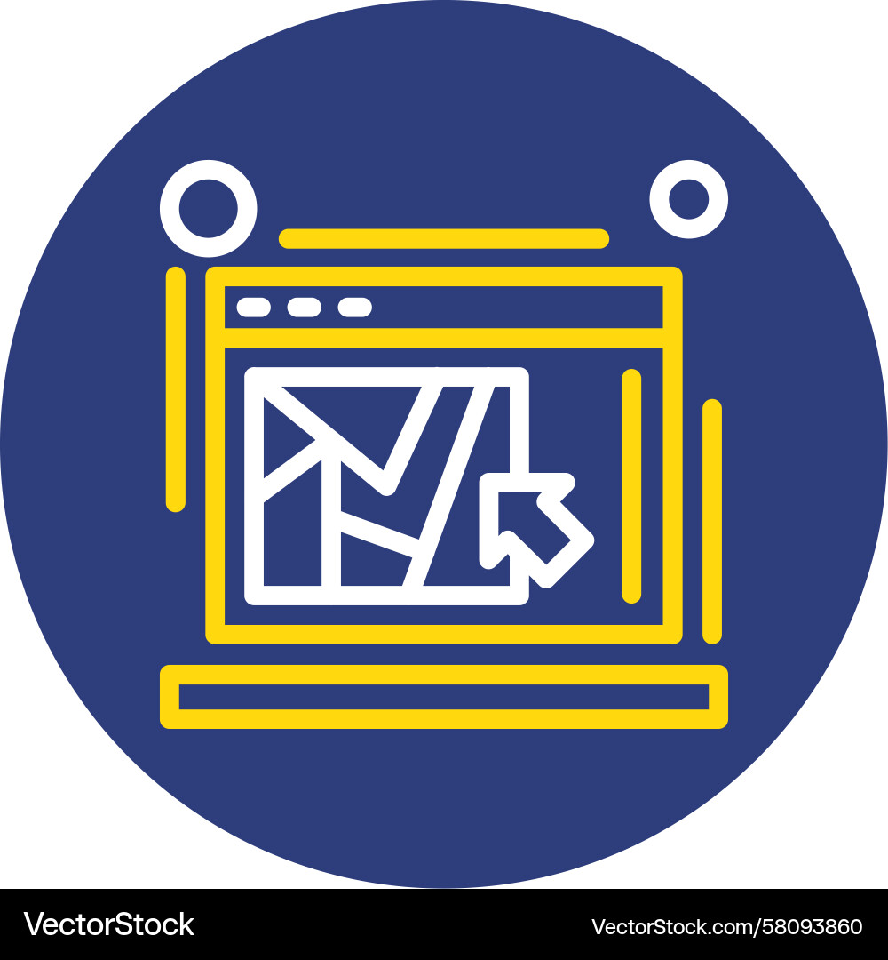 Circle Click Map Icon Vector Image