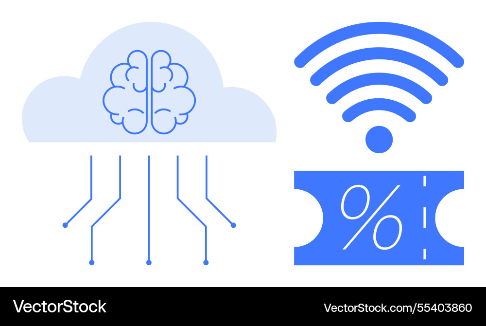 Cloud computing artificial intelligence Cloud computing artificial intelligence vector image