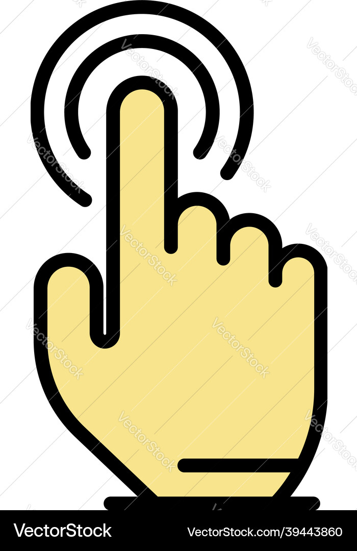 Cursor finger click icon color outline Cursor finger click icon color outline vector image