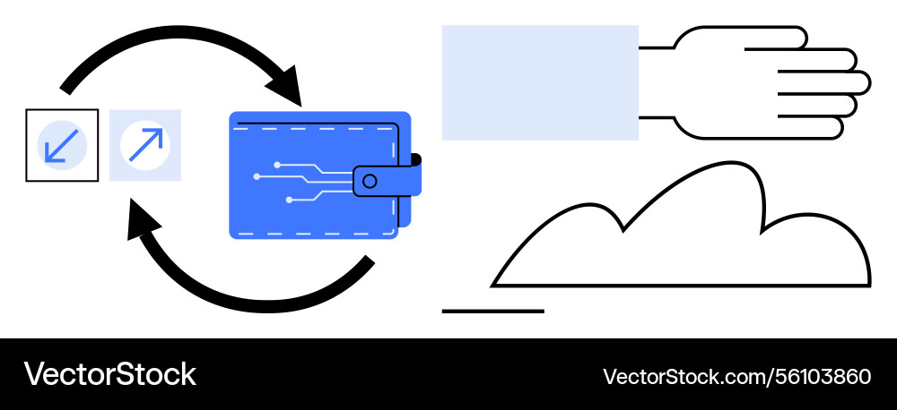 Digital wallet with blockchain integration Digital wallet with blockchain integration vector image