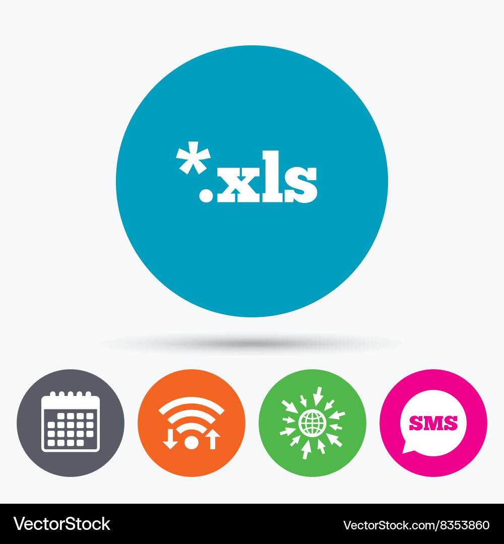 Excel file document icon download xls button vector image