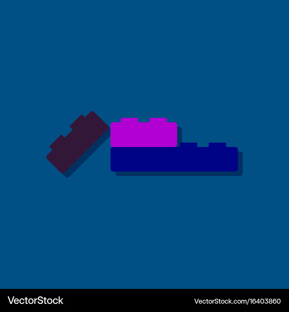Flat icon design lego constructor in sticker style vector image