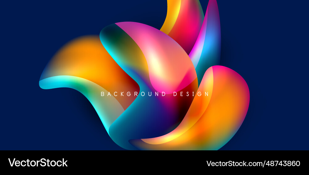 Fluid color liquid 3d elements abstract background Vector Image