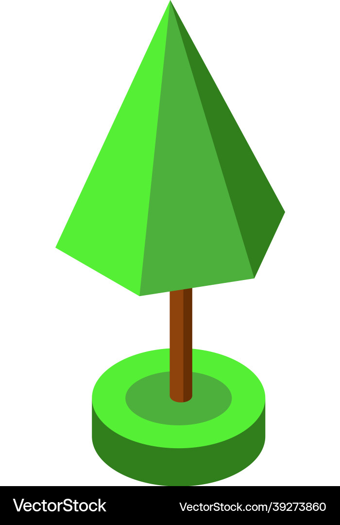Green isometric tree element for game design Vector Image