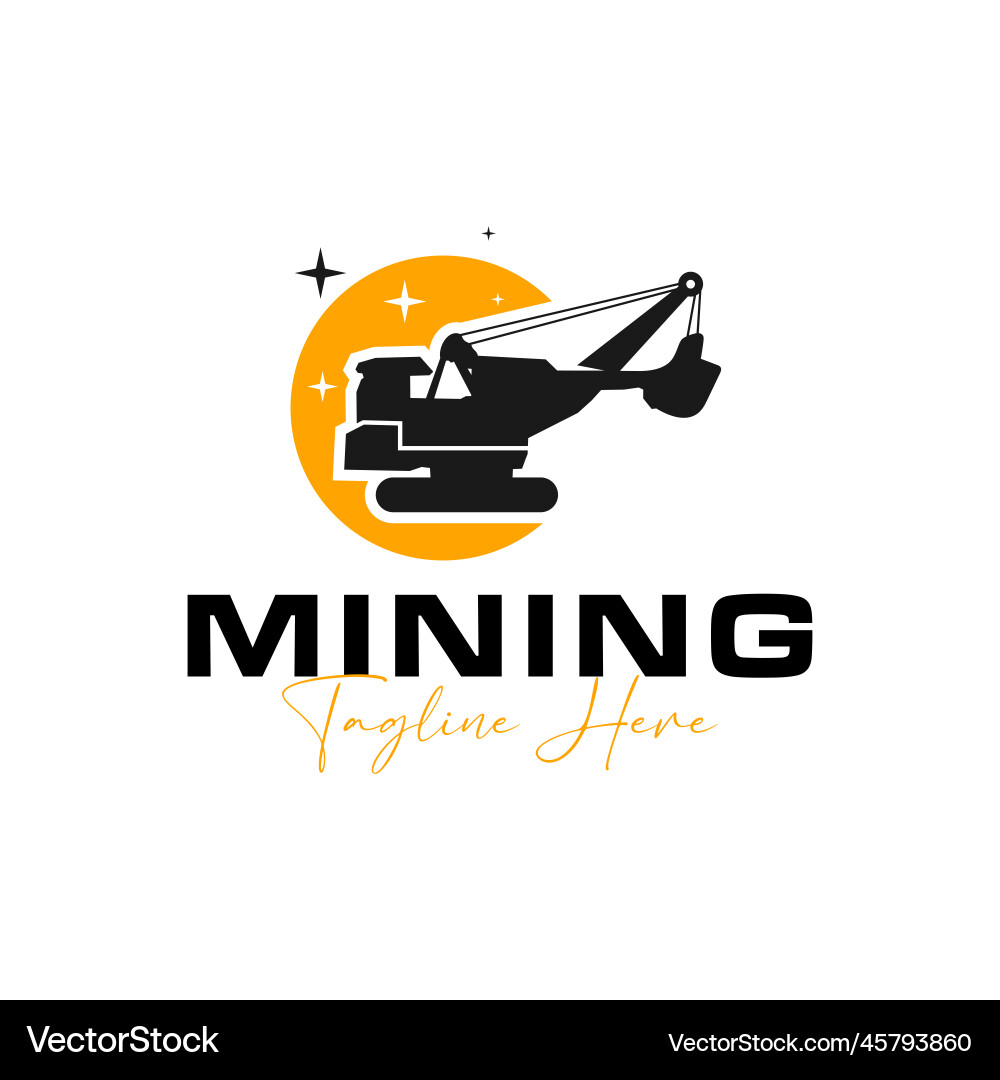 Kohlenbergwerk Heavy Equipment Logo Kohlenbergwerk Heavy Equipment Logo vektorbild