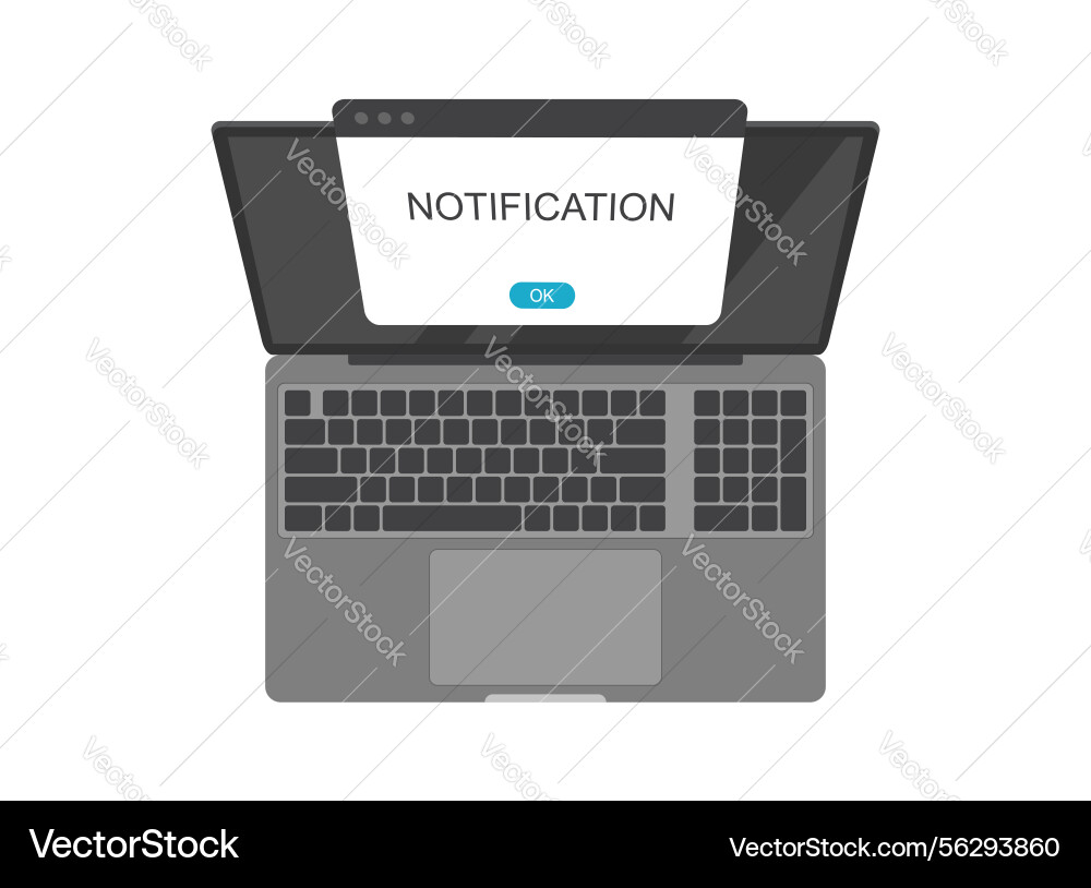 Laptop notification icon in flat style computer Laptop notification icon in flat style computer vector image