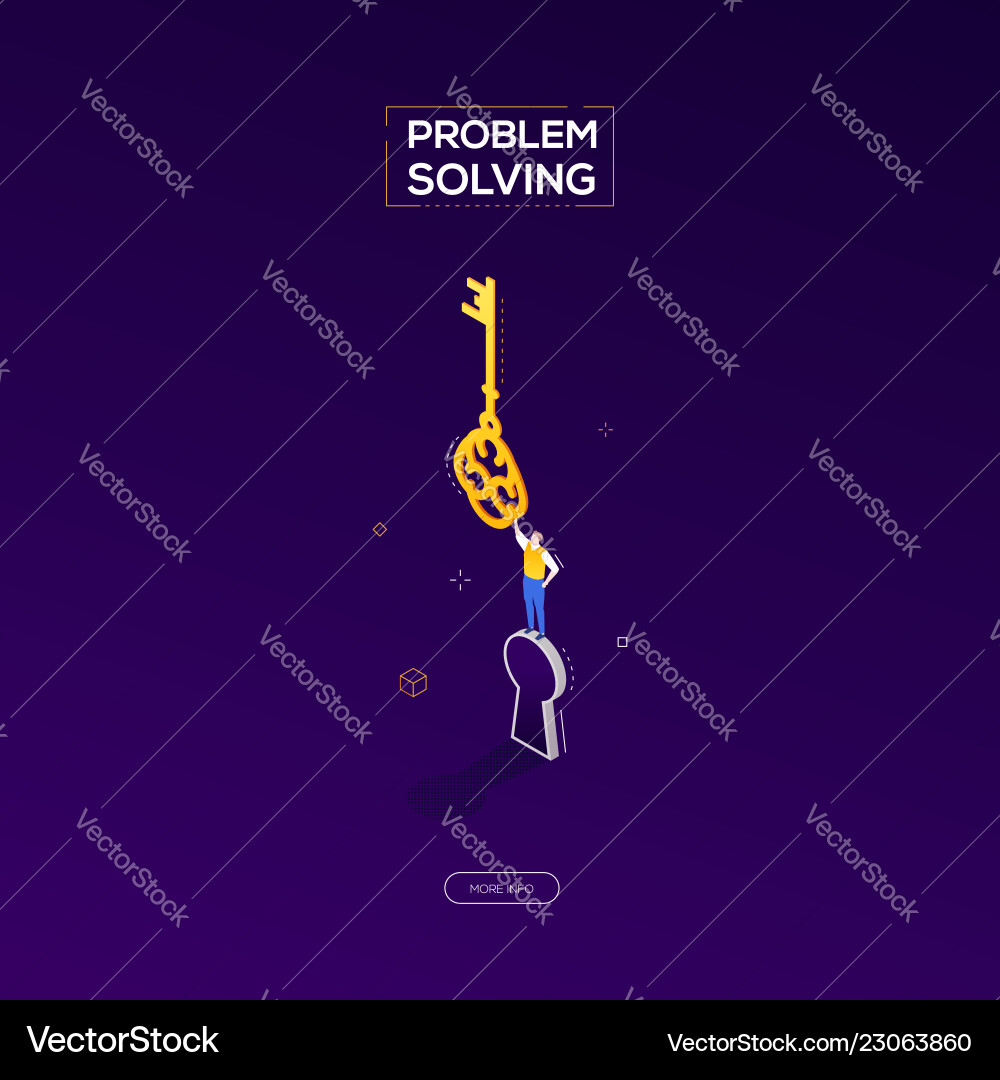 Problem solving - modern isometric web Problem solving - modern isometric web vector image