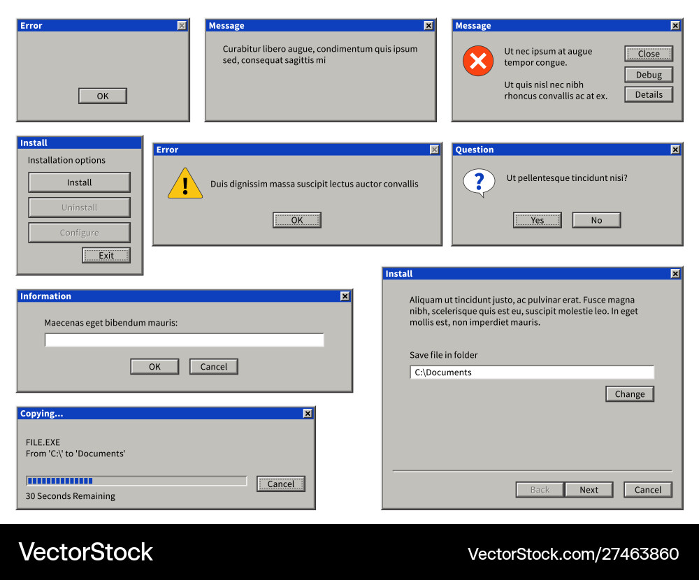 Retro Computer Error Window vector image