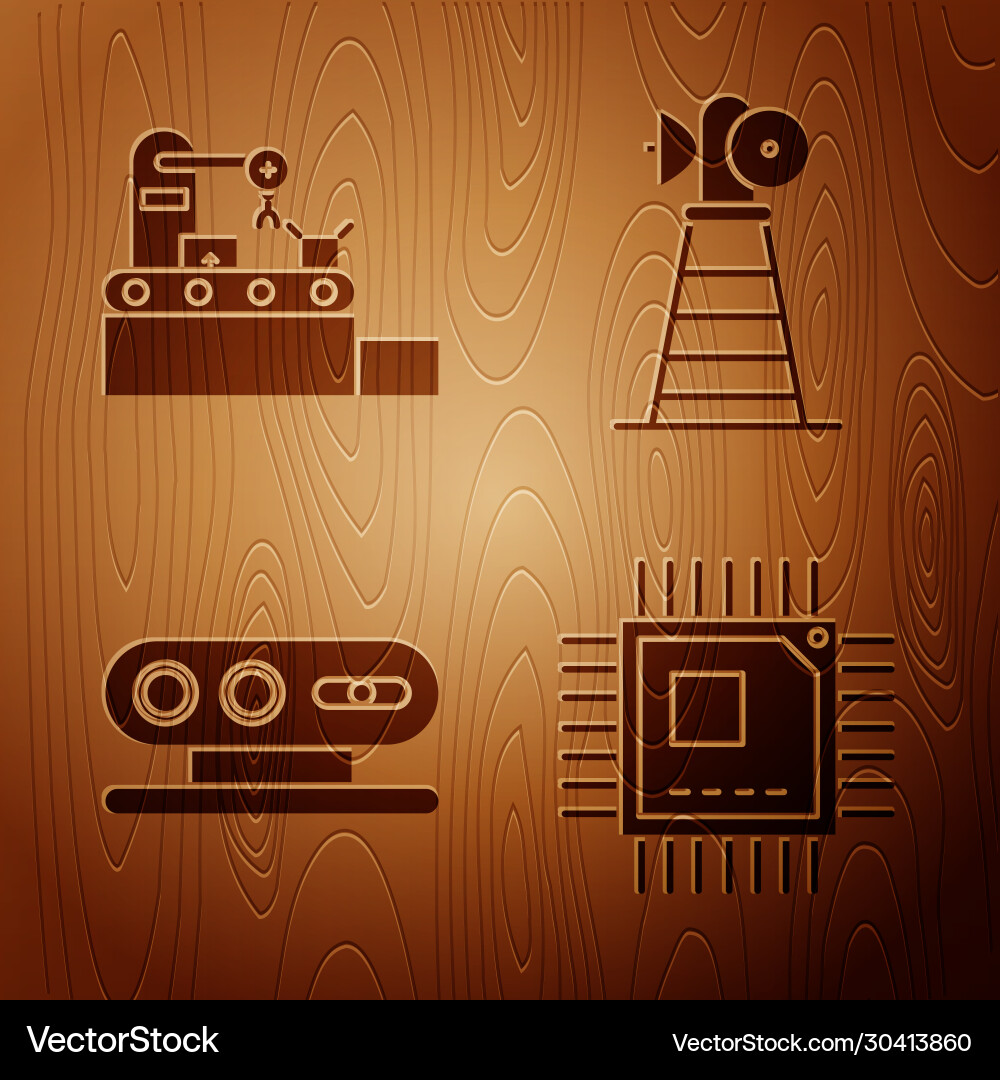 Set processor with microcircuits cpu factory Set processor with microcircuits cpu factory vector image
