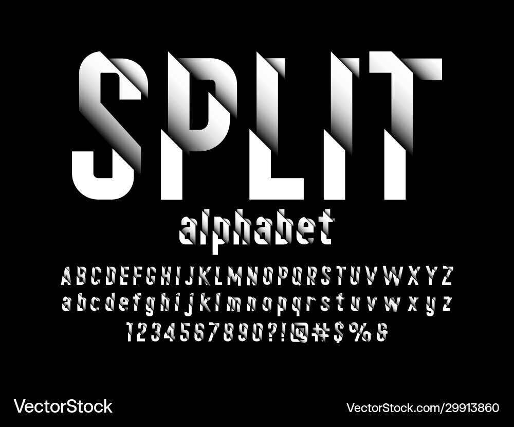Split font vector image