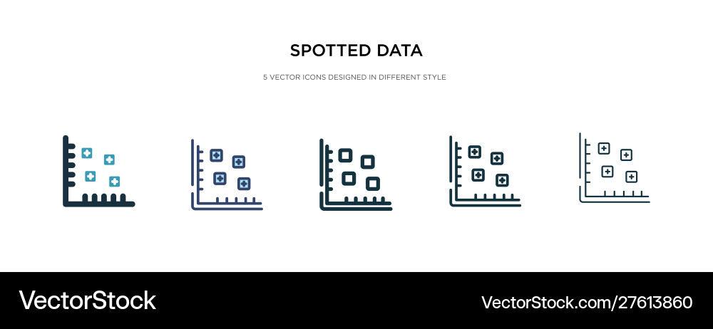 Spotted data icon in different style two colored Spotted data icon in different style two colored vector image