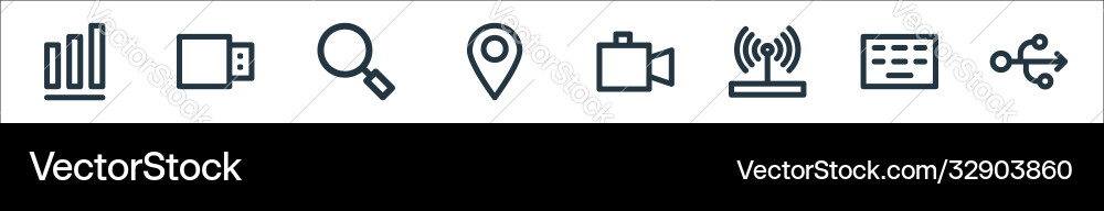 User interface line icons linear set quality User interface line icons linear set quality Vector Image