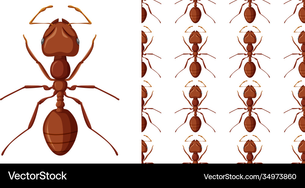 Working ant and seamless background Working ant and seamless background vector image