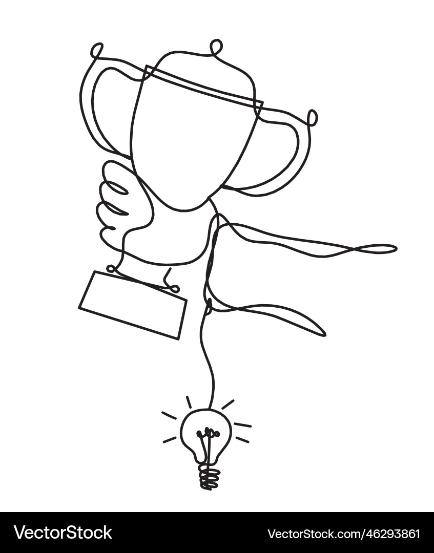 Abstract cup with light bulb as continuous lines Abstract cup with light bulb as continuous lines vector image
