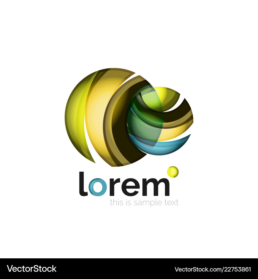 Abstract geometric logo created with overlapping Vector Image
