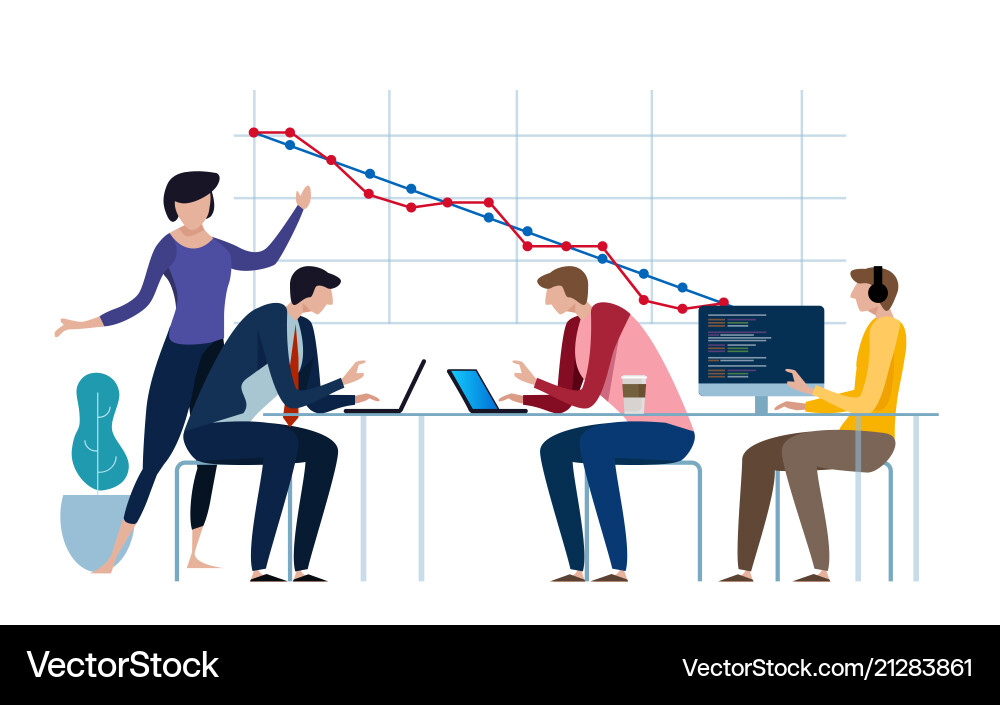 Agile Burn-Down Chart Vector Image