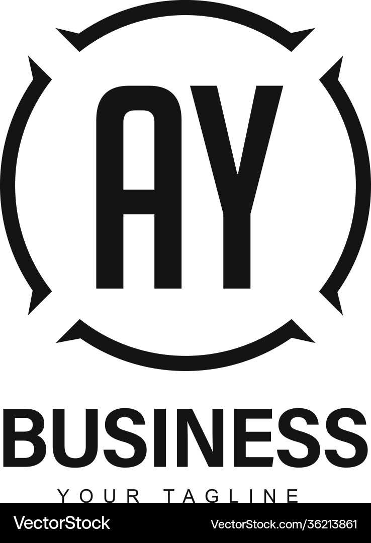 Ay initial a logo design with abstract style Vector Image