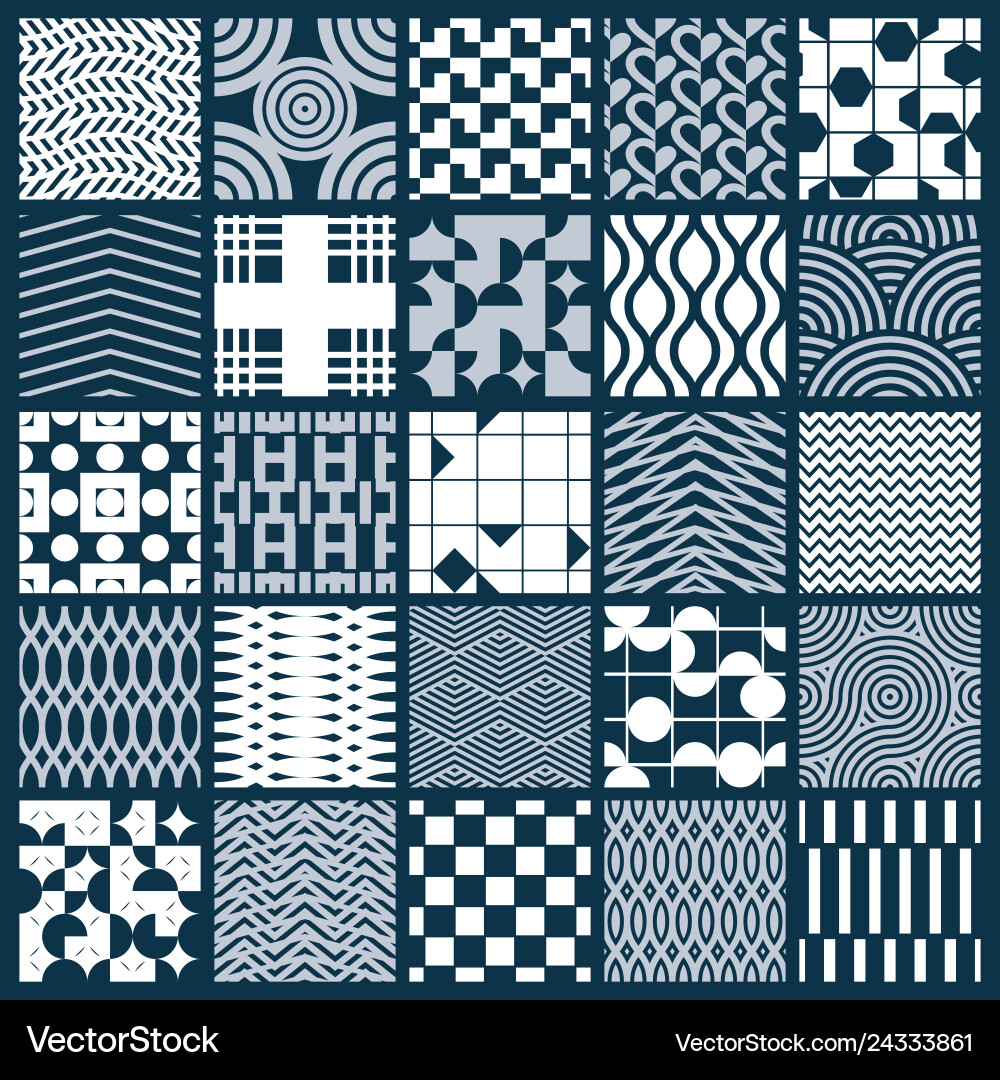 Collection of abstract seamless compositions Vector Image