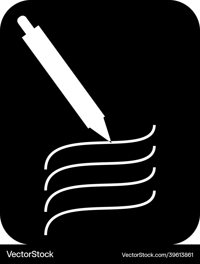 Contract signing document and pen icon Contract signing document and pen icon Vector Image