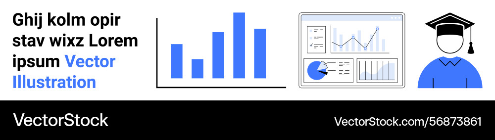 Educational analytics with graphs data dashboard Educational analytics with graphs data dashboard vector image
