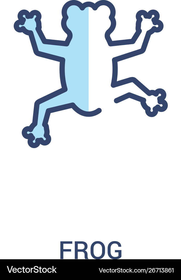 Frog concept 2 colored icon simple line element Frog concept 2 colored icon simple line element vector image