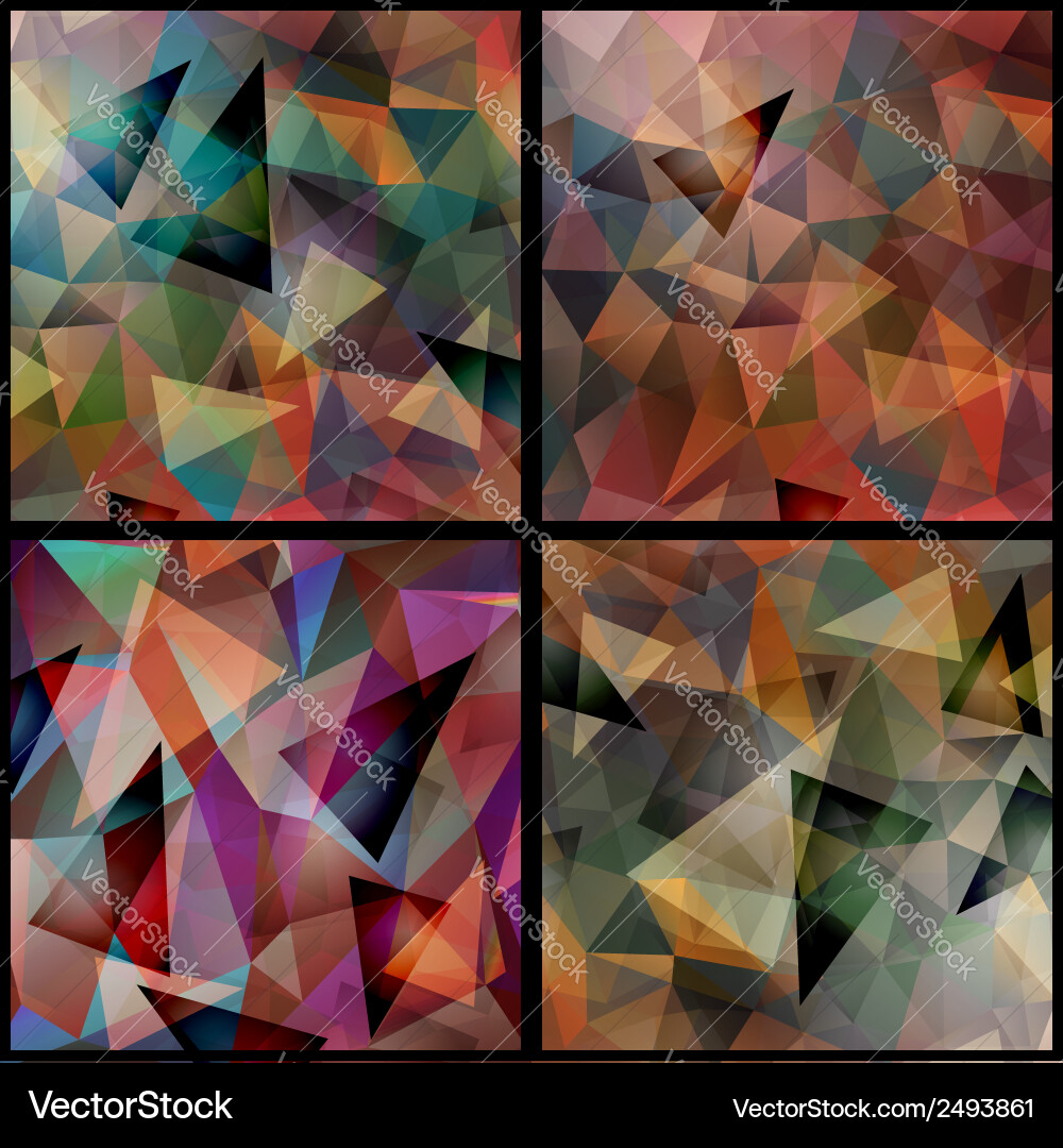Geometric triangle patterns set vector image