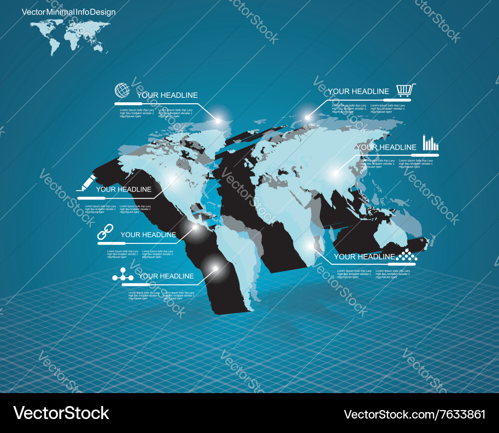 Globale Weltkarte mit Pointer Marks vektorbild