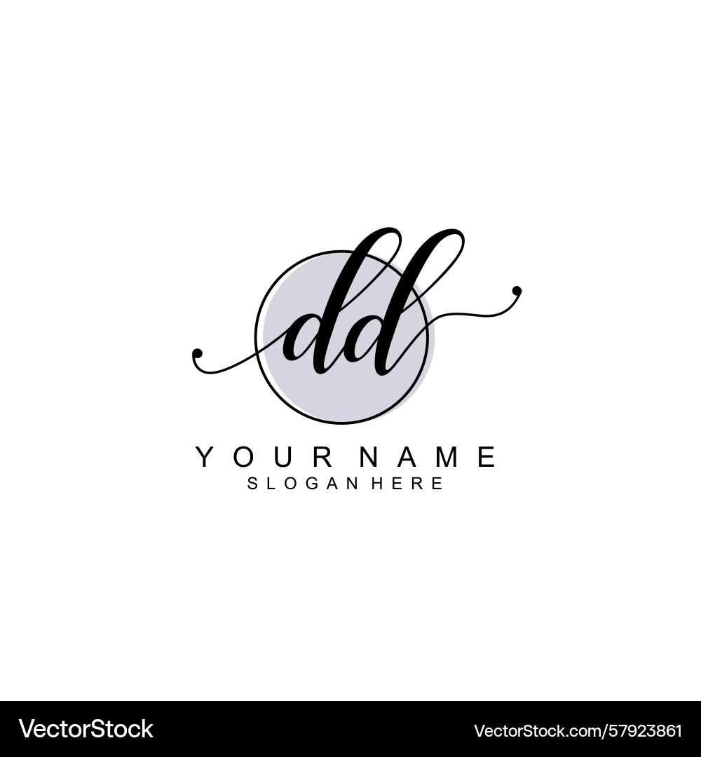 Handwriting logo concepts with initial dd Handwriting logo concepts with initial dd Vector Image
