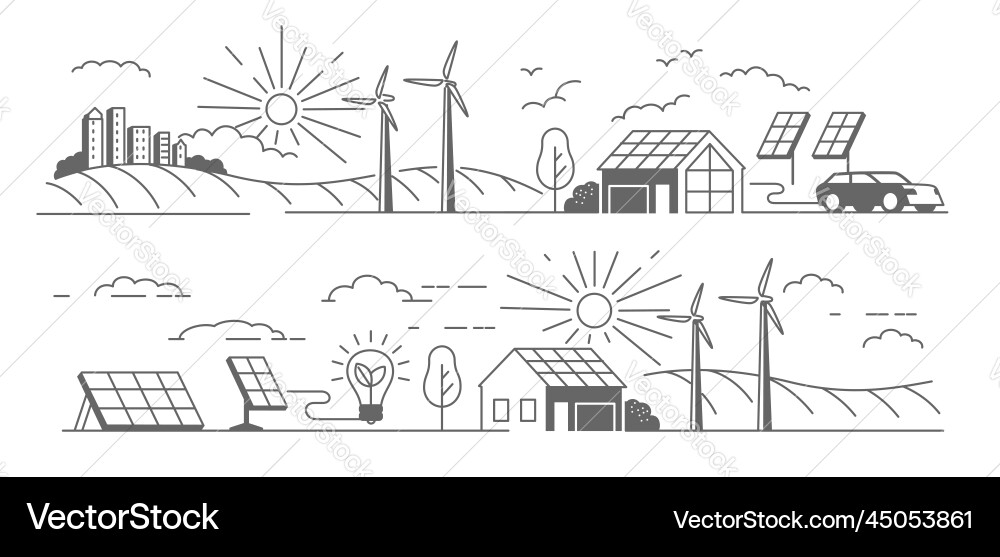 Solar Panels Wind Turbines Vector Images (over 5,900)