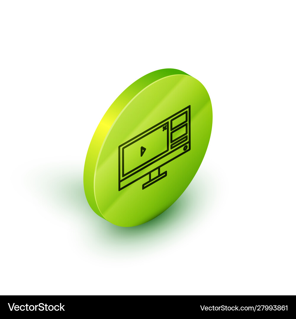 Isometric line video recorder or editor software Isometric line video recorder or editor software vector image