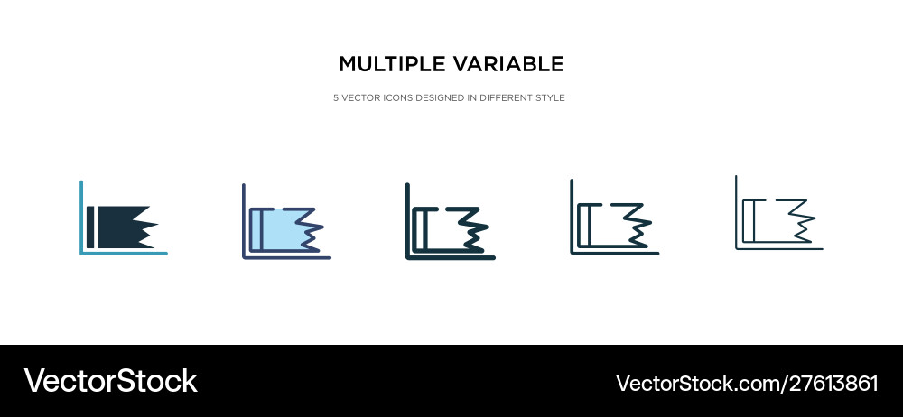 Mehrere variable Punktzeilen-Symbol in verschiedenen vektorbild