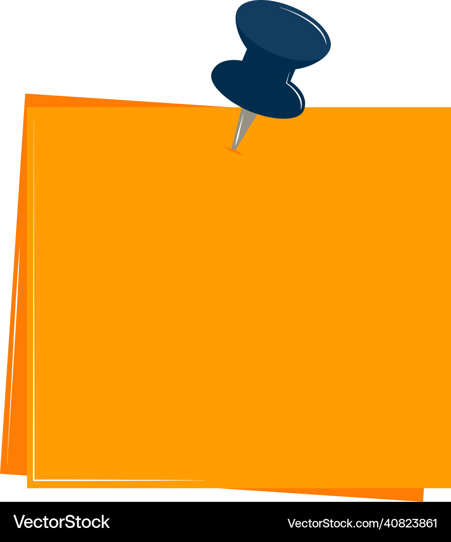 Note paper and push pin Vector Image