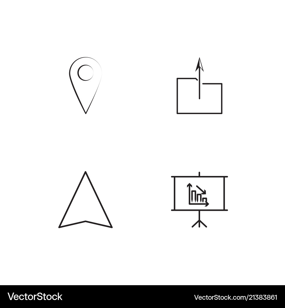Office linear icons set simple outline vector image