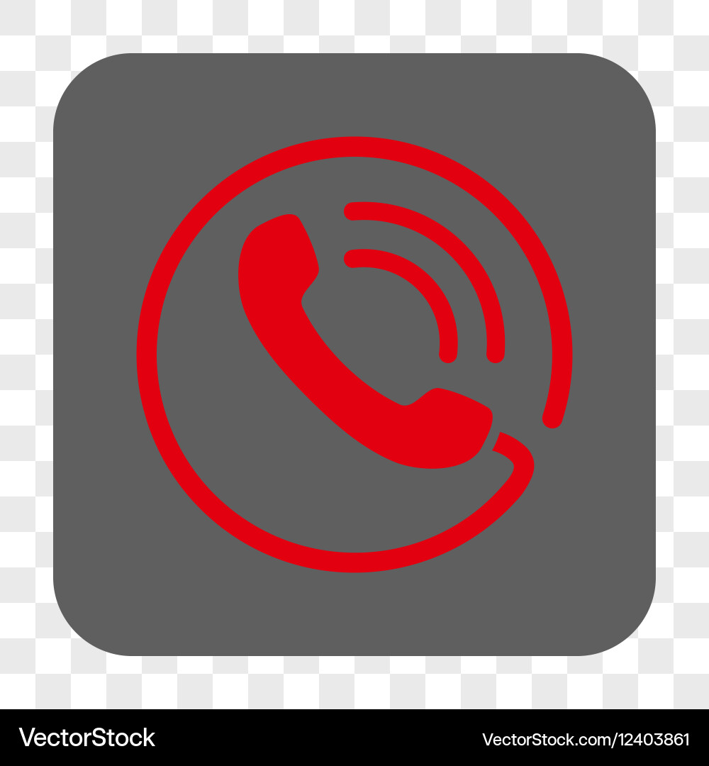 Phone call rounded square button vector image