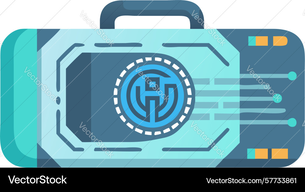 Secure device case icon with advanced technology vector image