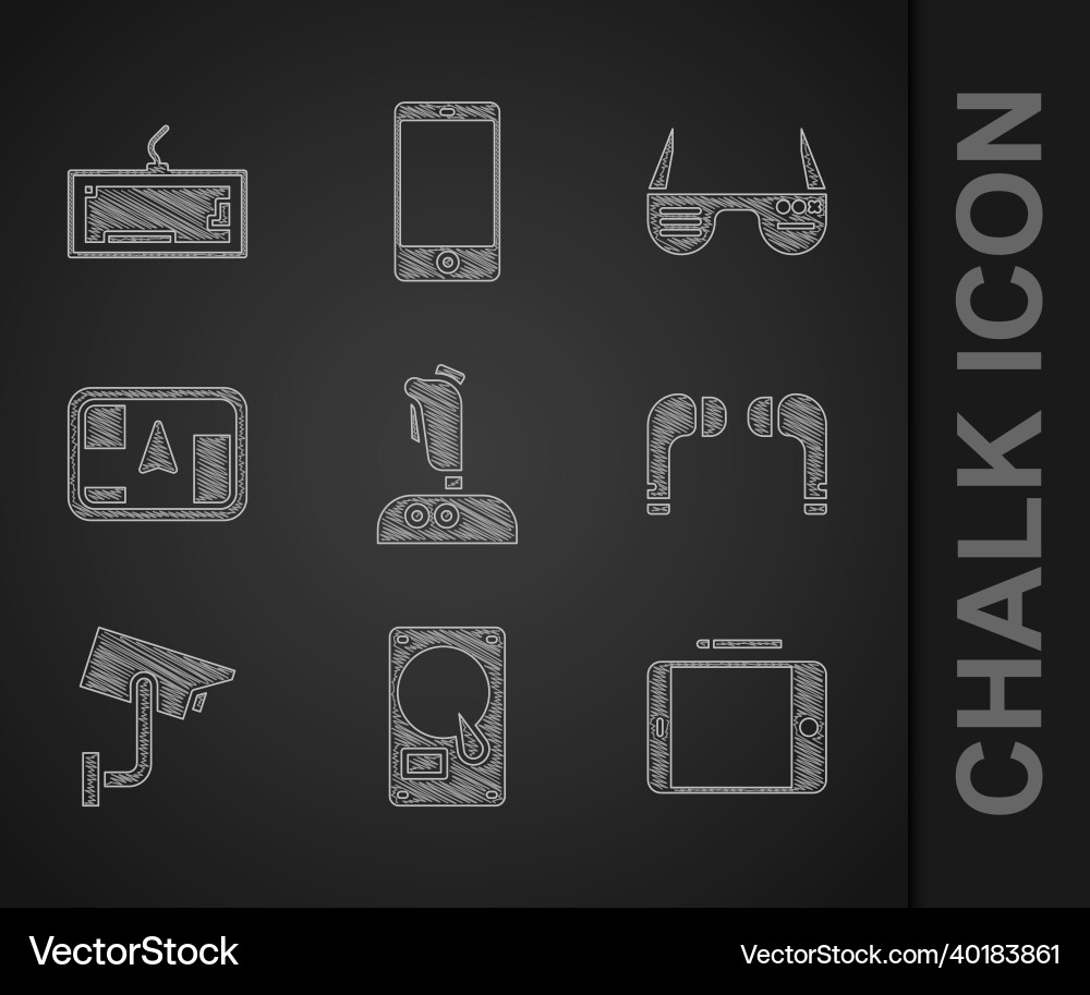 Set joystick for arcade machine hard disk drive Set joystick for arcade machine hard disk drive vector image