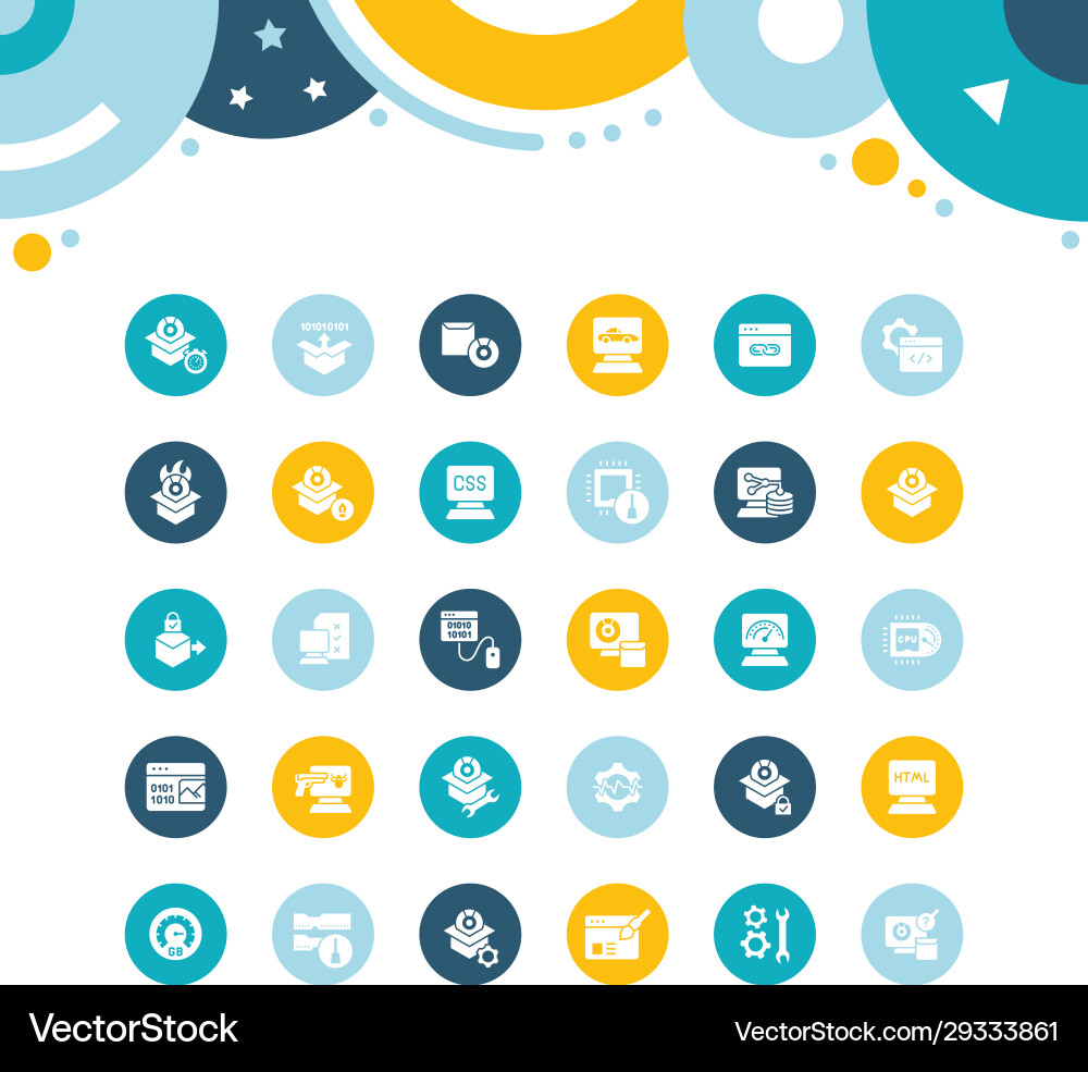 Set simple icons software Vector Image