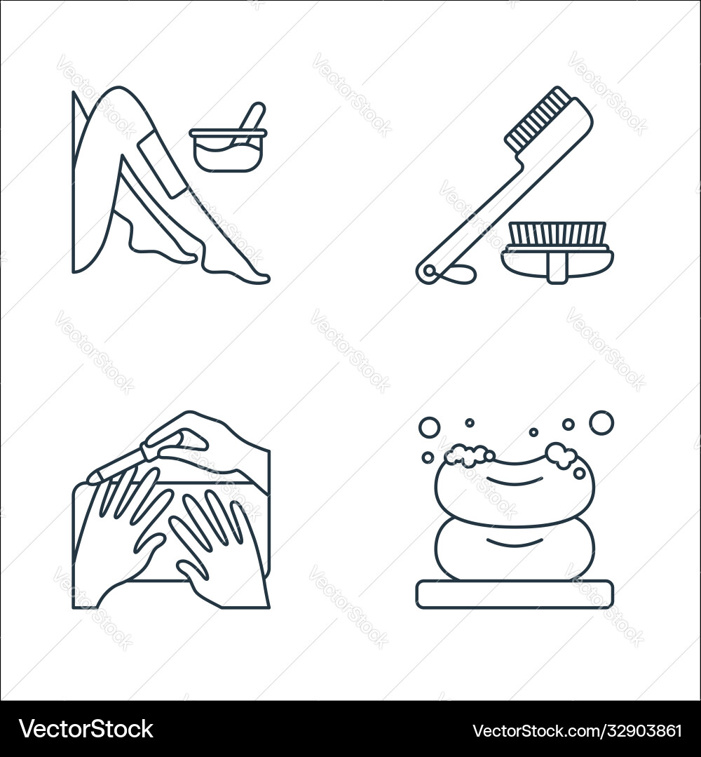 Spa line icons linear set quality Spa line icons linear set quality Vector Image