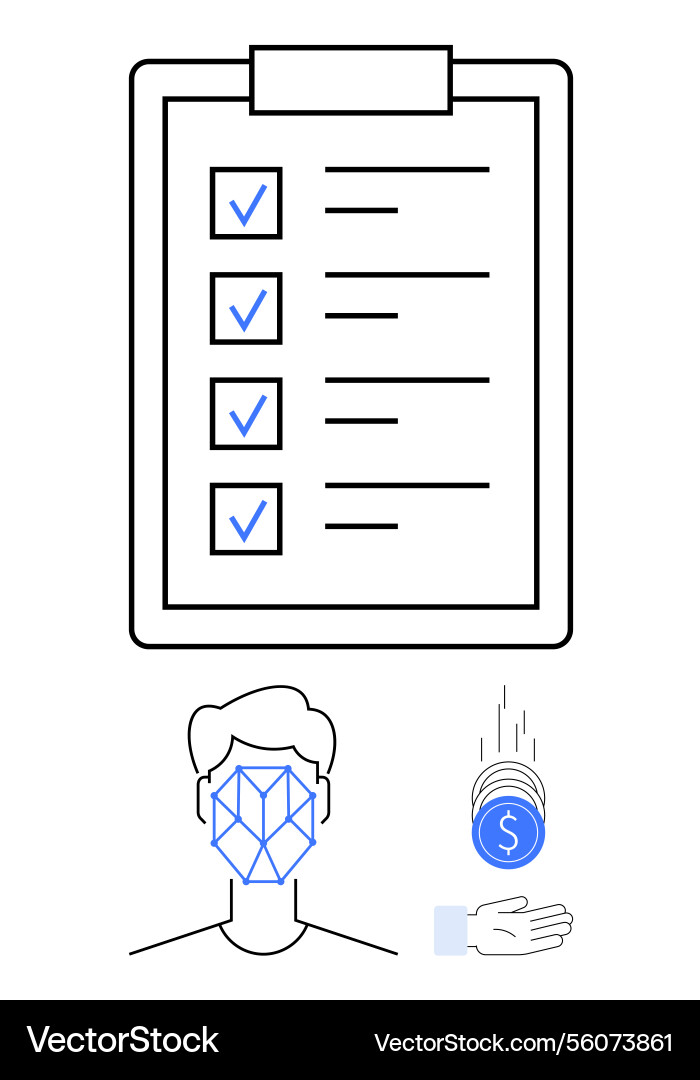 Task checklist and automated digital payment vector image
