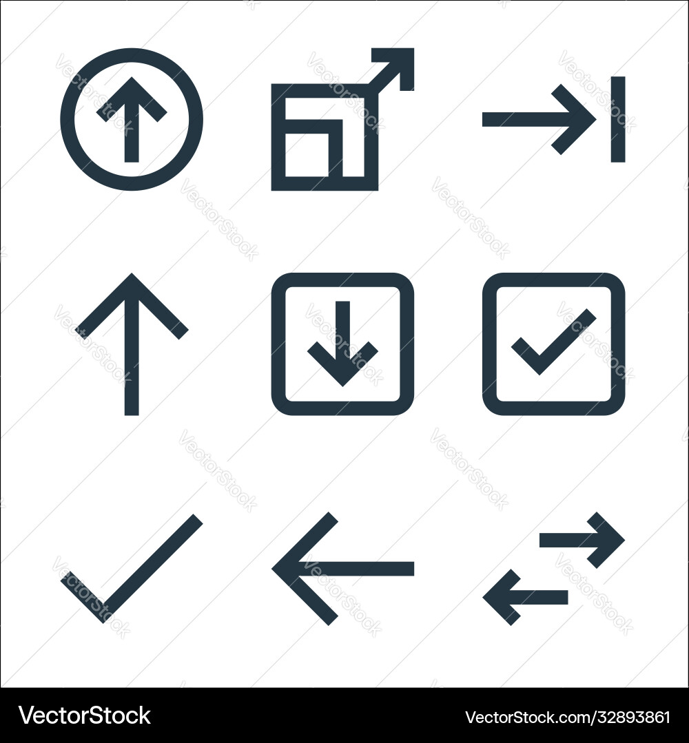 Ui line icons linear set quality Vector Image
