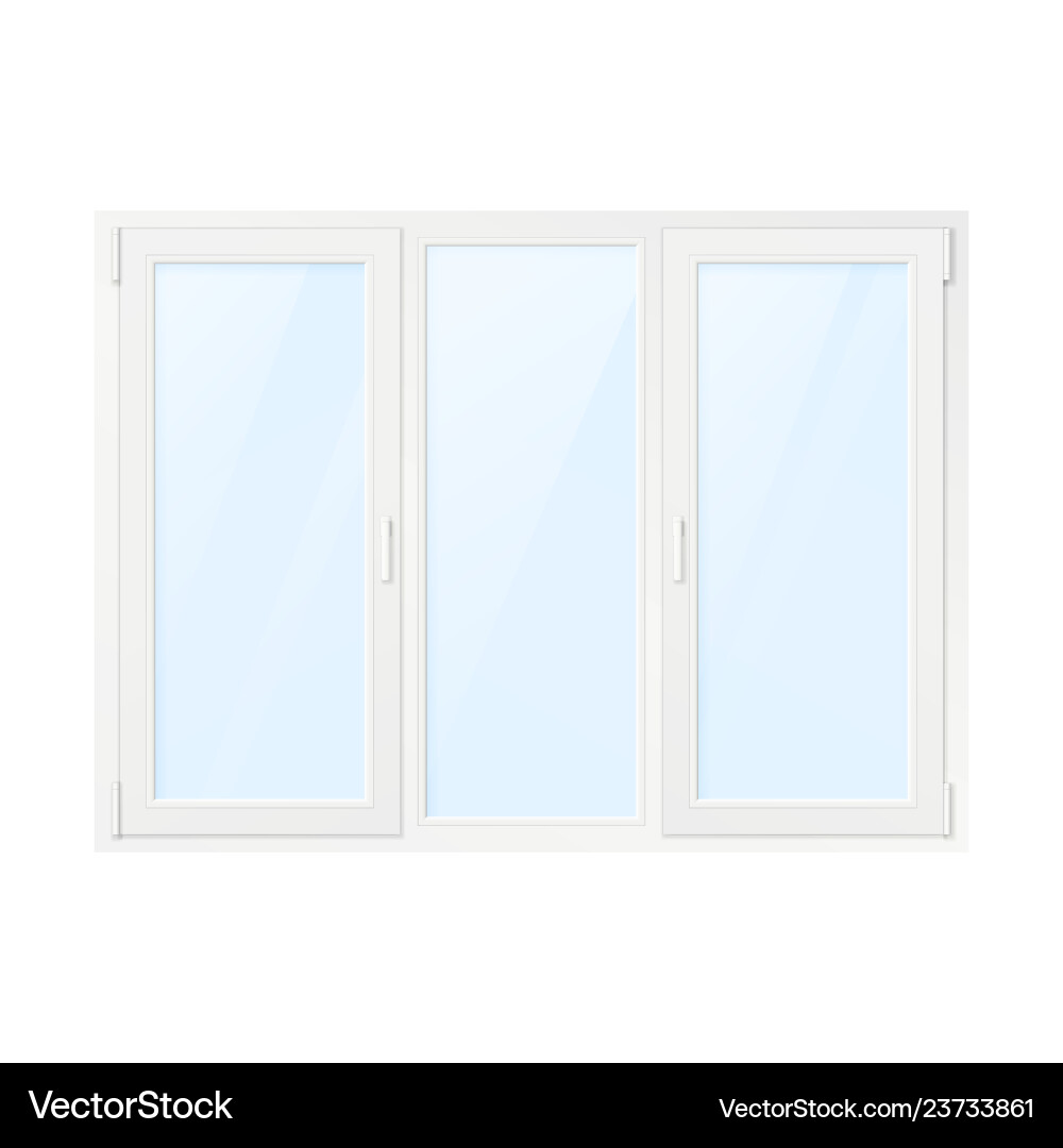 White plastic window front view isolated White plastic window front view isolated Vector Image