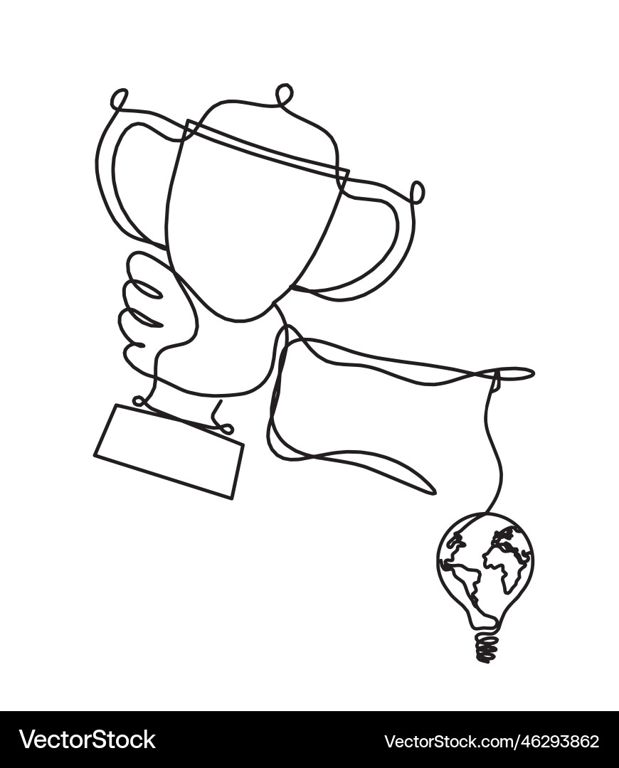 Abstract cup with light bulb as continuous lines Abstract cup with light bulb as continuous lines vector image