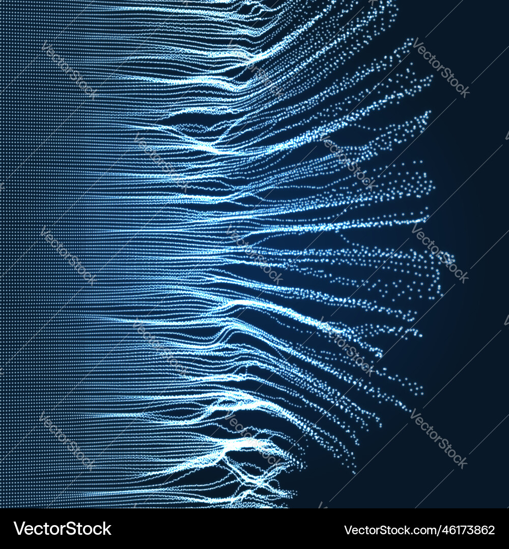Array with dynamic emitted particles 3d Array with dynamic emitted particles 3d vector image