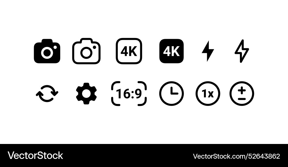 Camera icons mobile scalable graphics Vector Image