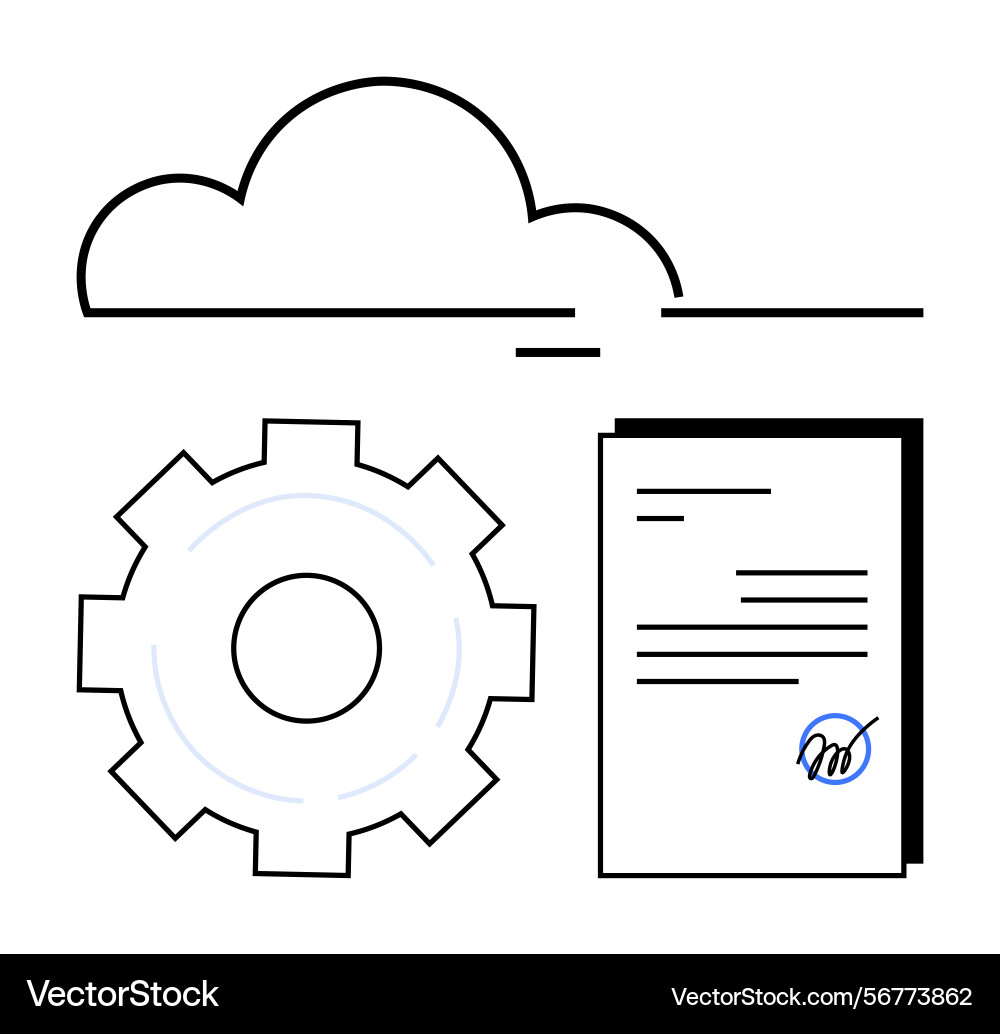 Cloud integration with automation gear Cloud integration with automation gear vector image
