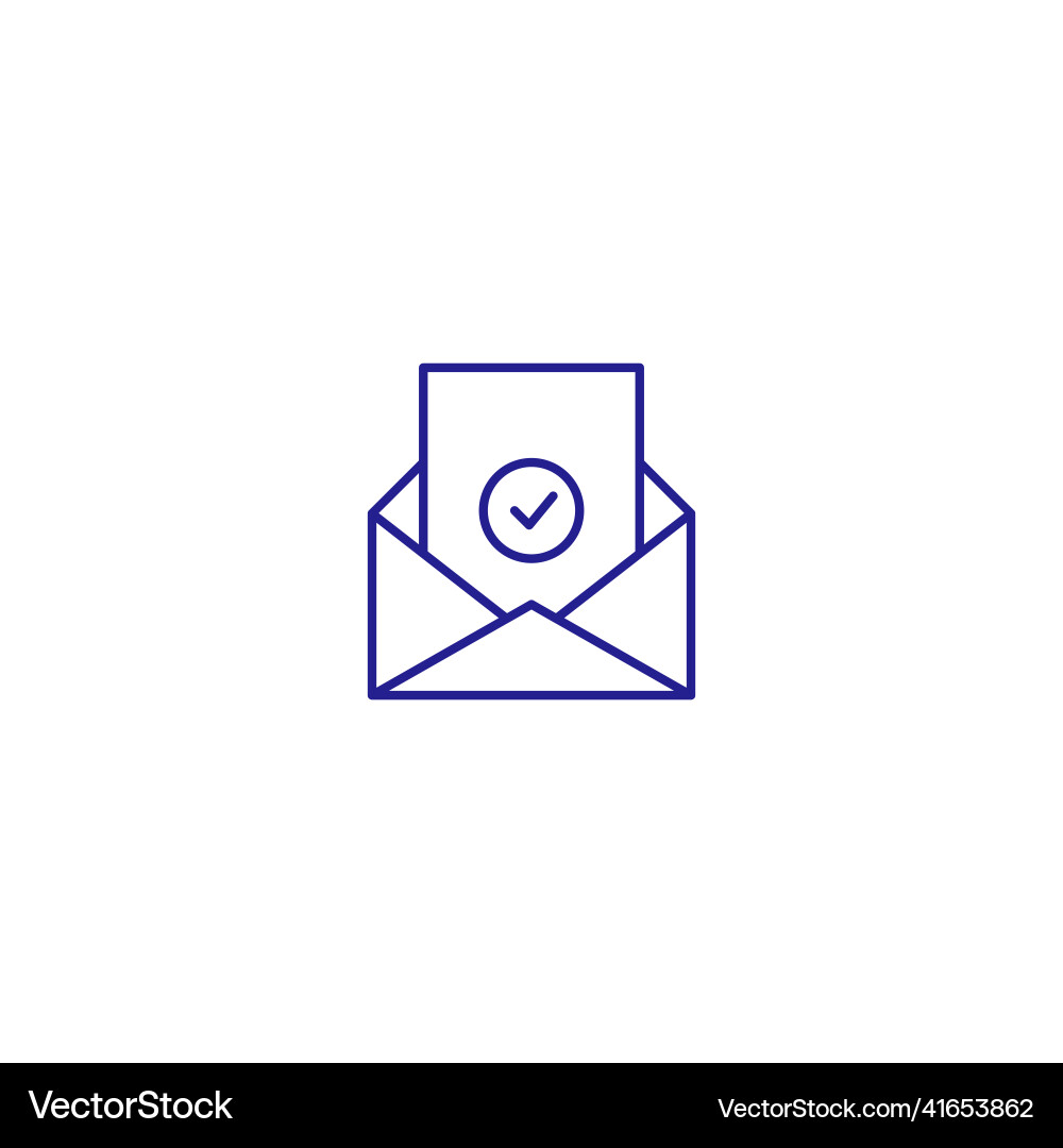 Email address newsletter line icon mail open Email address newsletter line icon mail open vector image