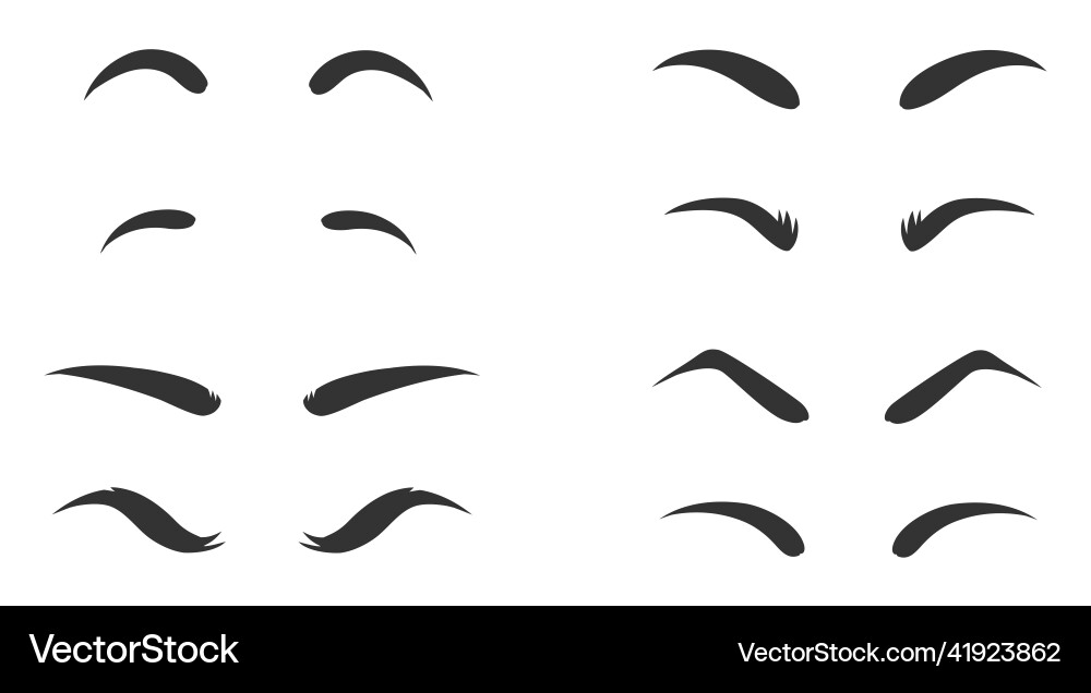 Eyebrows shapes set various types of Eyebrows shapes set various types of Vector Image