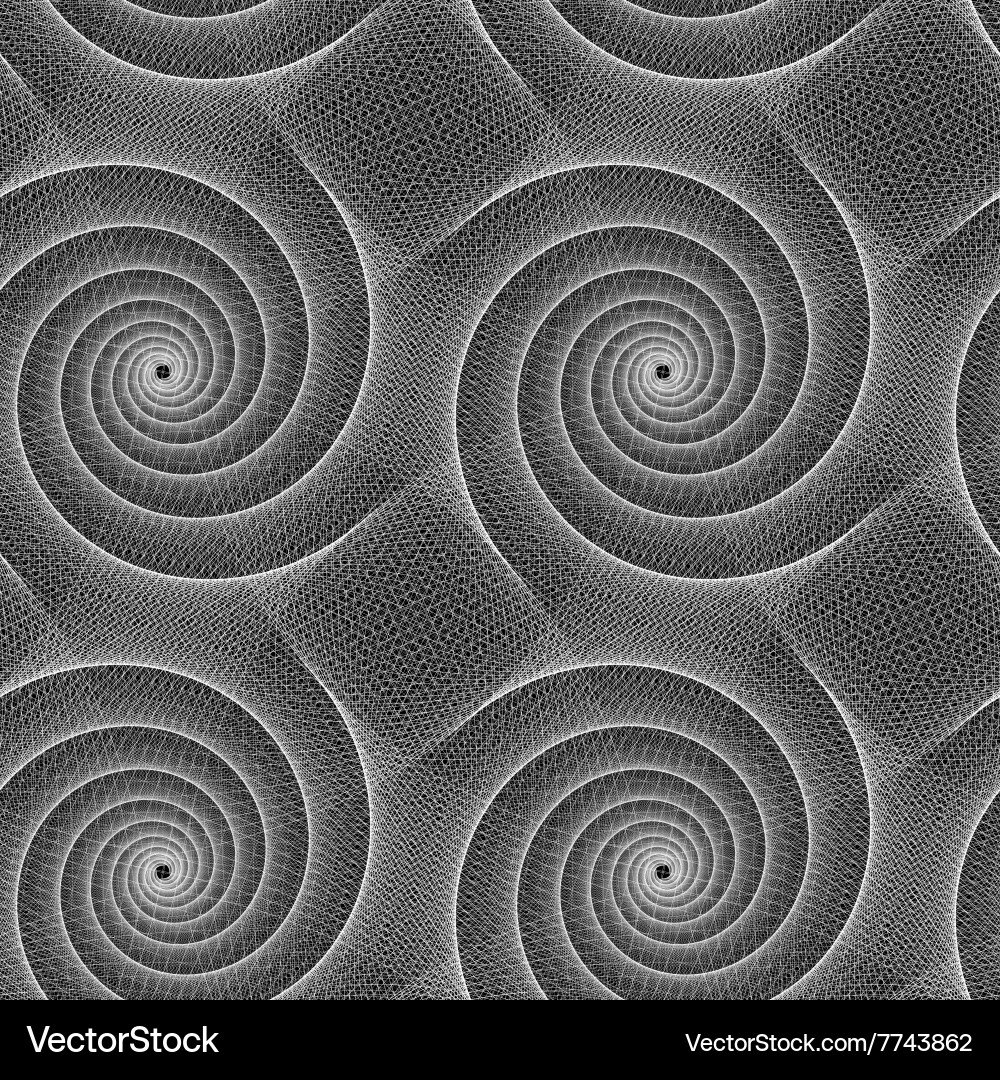 Grey abstract spiral design repeat pattern Vector Image