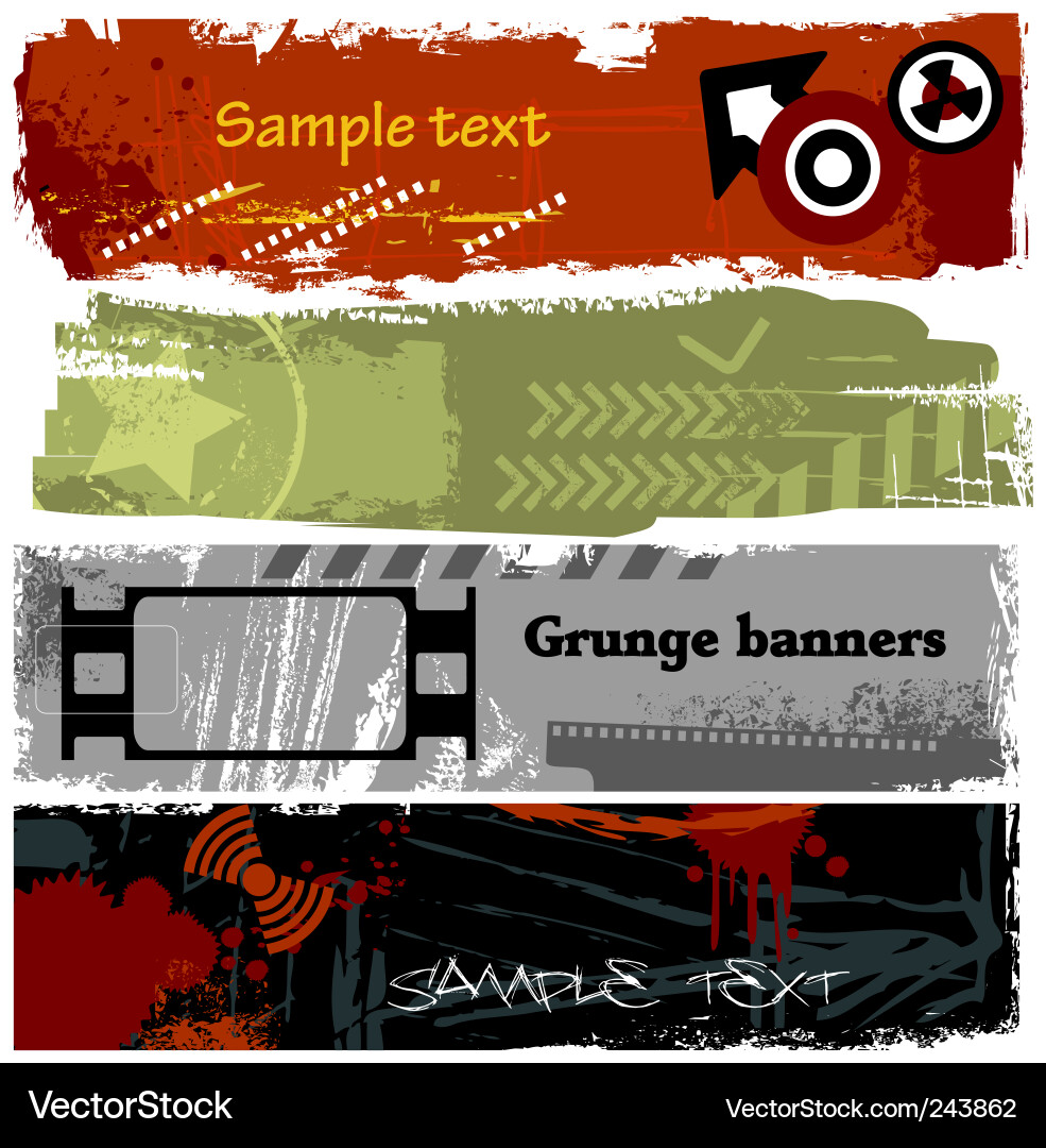 Grunge Banners - Cinematic & Distressed vector image