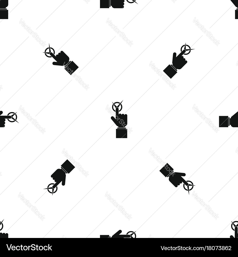 Hand finger pressing button with tick pattern vector image